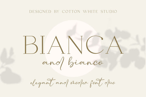 Bianca & Bianco Font Duo Font Cotton White Studio 