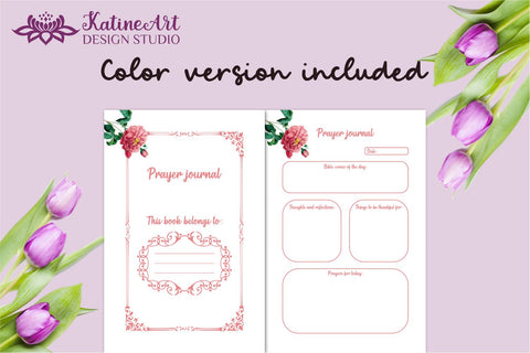 Bible and prayer journal kdp interior for Amazon and Printable in black and white and color. Sublimation KatineArt 