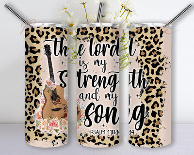 Bible Verse 20oz Skinny Png, The Lord Is My Strength And Song Design Png, Country Music Tumbler Design, Leopard Tumbler Wrap, Floral Guitar Tumbler Png, Instant Download Sublimation PixelChick 