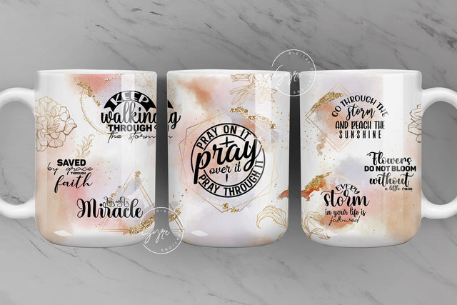 Bible Verse Mug Wrap, Religious Mug Design, Motivational Christian Mug Wrap, 11 & 15 Oz Mug Press Sublimation, Digital File Sublimation Syre Digital Creations 