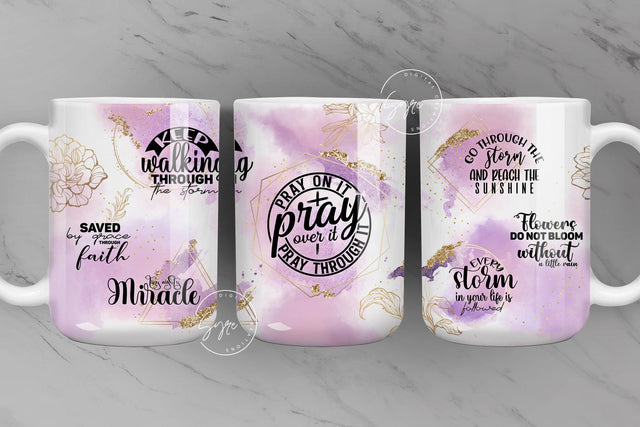 Bible Verse Mug Wrap, Religious Mug Design, Motivational Christian Mug Wrap, 11 & 15 Oz Mug Press Sublimation, Digital File Sublimation Syre Digital Creations 