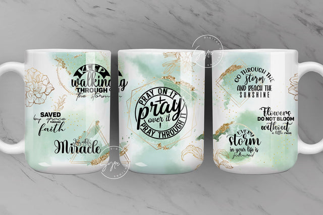 Bible Verse Mug Wrap, Religious Mug Design, Motivational Christian Mug Wrap, 11 & 15 Oz Mug Press Sublimation, Digital File Sublimation Syre Digital Creations 