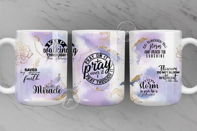 Bible Verse Mug Wrap, Religious Mug Design, Motivational Christian Mug Wrap, 11 & 15 Oz Mug Press Sublimation, Digital File Sublimation Syre Digital Creations 