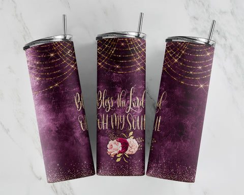 Bible Verse Psalm 103:1 20oz Skinny Tumbler Sublimation Designs, PNG, 20 oz Skinny Tumbler, Instant Download Sublimation CaldwellArt 