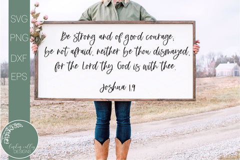 Bible Verse Svg-Be Strong And Of Good Courage-Farmhouse Quote Svg SVG Linden Valley Designs 