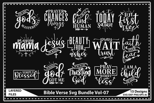 Bible Verse Svg Bundle Vol-07 SVG shah alam 