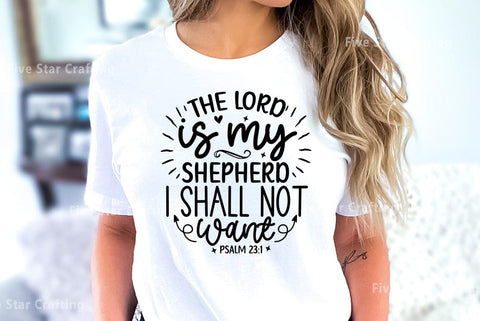 Bible Verse SVG Design, The lord is my shepherd i shall not want SVG FiveStarCrafting 