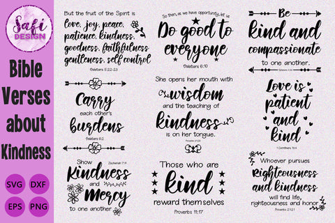 Bible Verses about Kindness Cut File Bundle SVG Safi Design 