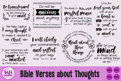 Bible Verses About Thoughts Cut File Bundle SVG SVG Safi Design 