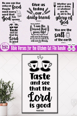 Bible Verses for the Kitchen SVG Cut File Bundle SVG Safi Design 