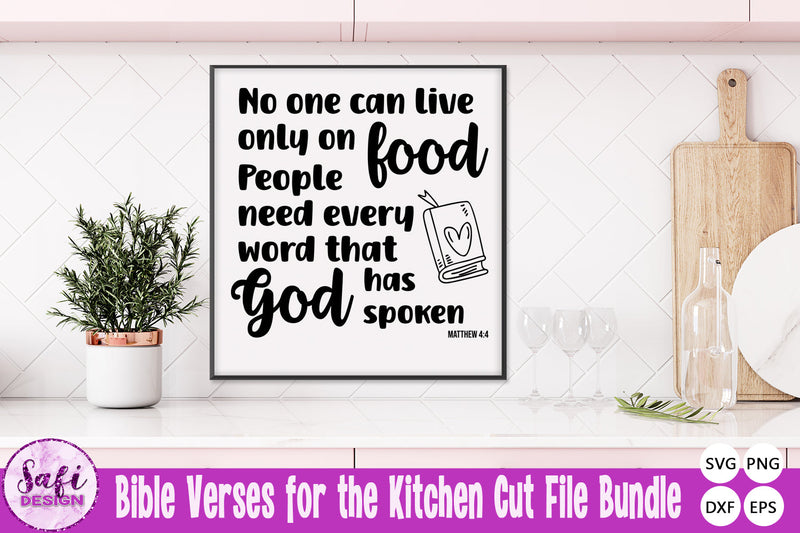 Kitchen Scripture Bible Verses for the Kitchen SVG Cut File Bundle - So Fontsy