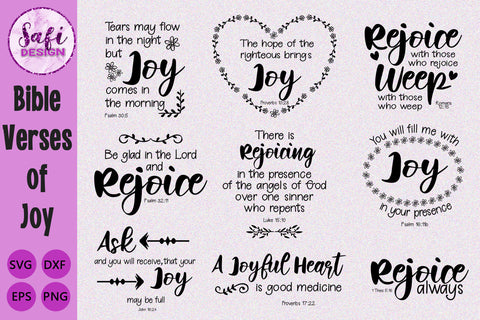 Bible Verses of Joy Cut File Bundle SVG Safi Design 