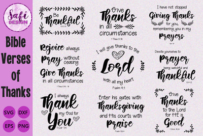 Bible Verses of Thanks Cut File Bundle SVG SVG Safi Design 