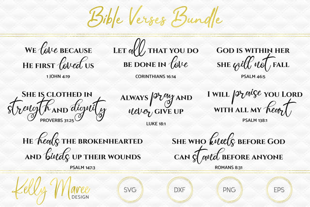 Bible Verses SVG Bundle Kelly Maree Design