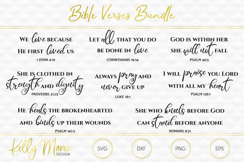 Bible Verses SVG Bundle Kelly Maree Design 