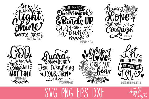Bible Verses SVG Cut Files Bundle SVG Feya's Fonts and Crafts 