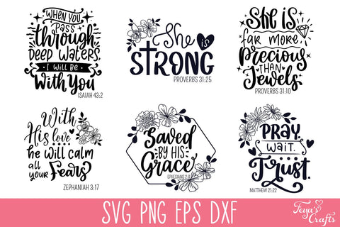 Bible Verses SVG Cut Files Bundle SVG Feya's Fonts and Crafts 