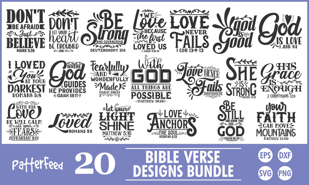 Bible Verses SVG Designs Bundle - So Fontsy