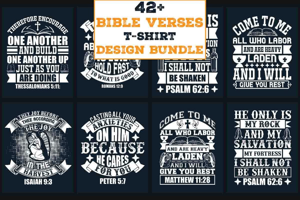 Bible Verses T-shirt Design Bundle - So Fontsy