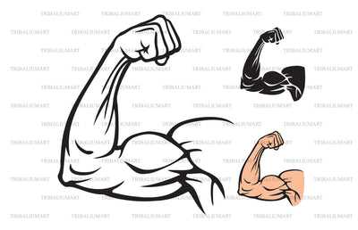 Biceps muscle flexing SVG TribaliumArtSF 