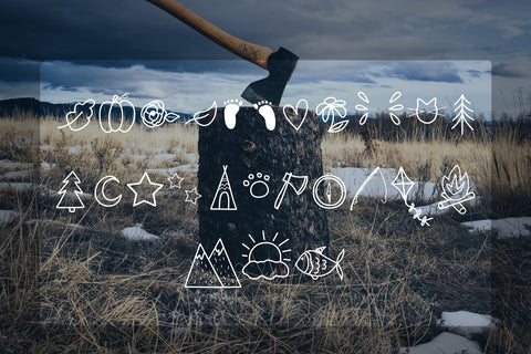 Bickering Axes - A Fun Outdoorsy Font! Font Twiggy Smalls Crafts 