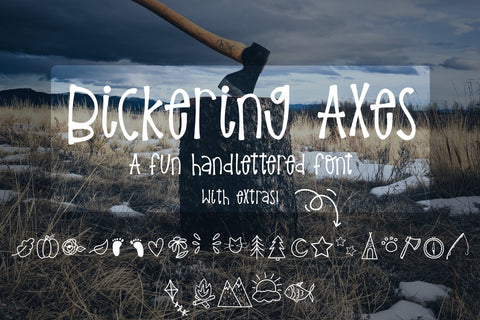 Bickering Axes - A Fun Outdoorsy Font! Font Twiggy Smalls Crafts 