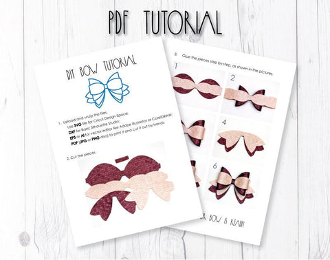 Bicolor bow template SVG ArtiCuties 