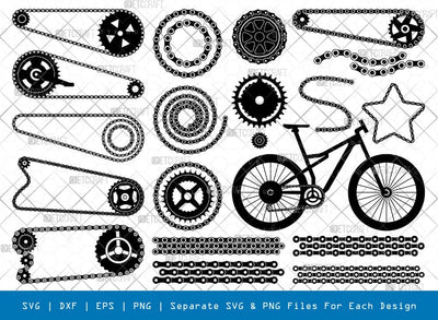 Bicycle Chain Silhouette, Bicycle Chain SVG, Cycle Chain Svg, Cycling Svg, Bicycle Chain Bundle, SB00902 SVG ETC Craft 