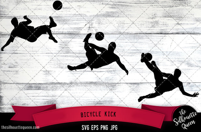 Bicycle Kick Silhouette Vector SVG SVG Loveleen Kaur 