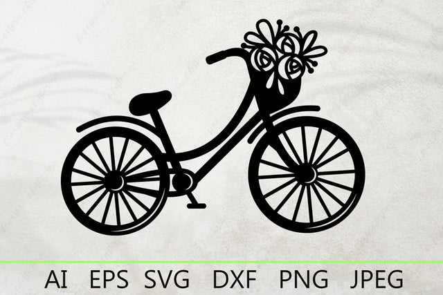Bicycle lover svg, Bicycle with flower basket svg, Floral bike svg SVG AnastasiyaArtDesign 