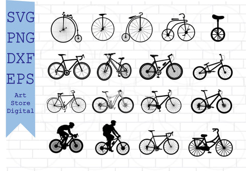 Bicycle SVG Bundle, Bicycle SVG, Bicycle Clipart, Bicycle Cut File, Bicycle Vector SVG Artstoredigital 