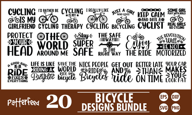 Bicycle SVG Designs Bundle SVG PatternFeed8 