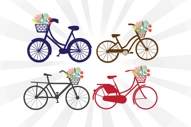 Bicycle With Flower Vector SVG Johan Ru designs 