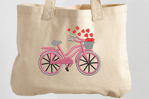 Bicycle with hearts Machine Embroidery Design Embroidery/Applique DESIGNS Canada Embroidery 