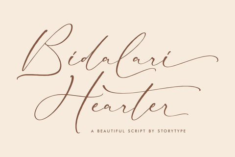 Bidalari Hearter - Beautiful Script Font Storytype Studio 