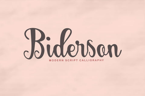 Biderson Script Font gatype 