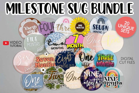 BIG Baby Milestone Disc SVG Bundle SVG DIY Craft Tutorials 