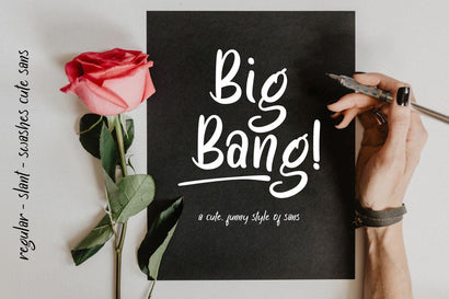 Big Bang! // Cute Sans with Additional Swashes Font Haksen 