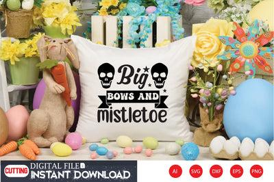 Big Bows And Mistletoe SVG CraftlabSvg29 