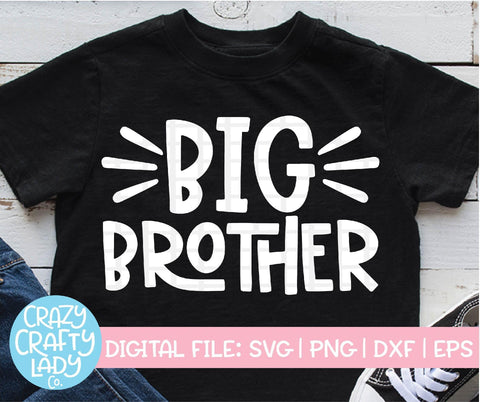 Big Brother & Little Brother | Sibling SVG Cut File Bundle SVG Crazy Crafty Lady Co. 