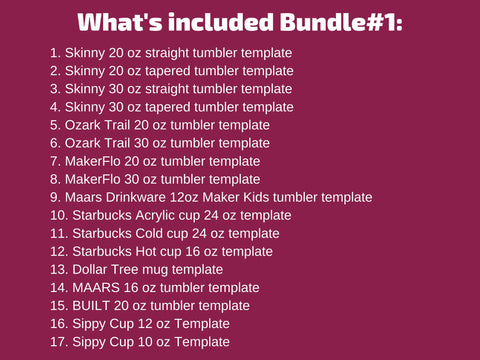 BIG BUNDLE TUMBLER TEMPLATES for sublimation SVG BambinaCreations 