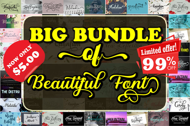 Big Bundles of Feautiful Font Font arwah studio 
