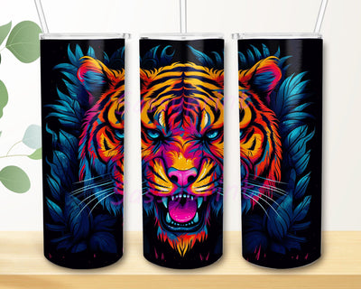 Big Cat Tiger 20oz Skinny Tumbler Png, Perfect For Tiger Lovers, Neon Rainbow Ink Tumbler, Tiger Tumbler, Animal Tumbler, Digital Download Sublimation sassyprint 