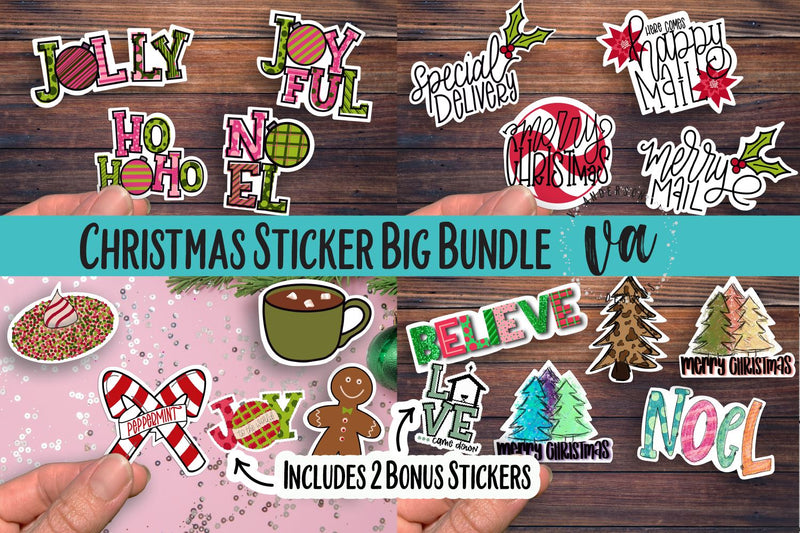 Big Christmas Bundle Sticker Pack PNGs SVG V. Anderson Designs 