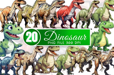 Big Dinosaur single Clipart Bundle Sublimation Regulrcrative 