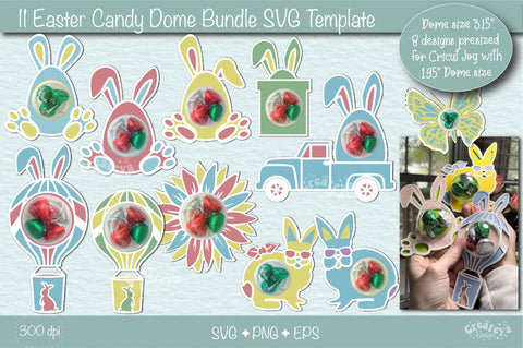 Big Easter Paper Cut Bundle SVG| Easter Candy egg and Lollipop Holders Svg| Easter Treat| Easter favor and decor SVG Createya Design 