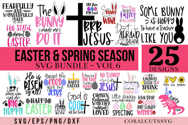 Big Easter & Spring Season SVG Design Bundle SVG CoralCutsSVG 