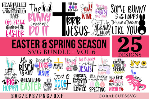 Big Easter & Spring Season SVG Design Bundle SVG CoralCutsSVG 