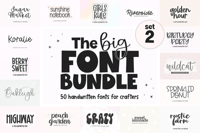 BIG Font Bundle | 50 Fonts for Crafters | Part 2 Font KA Designs 