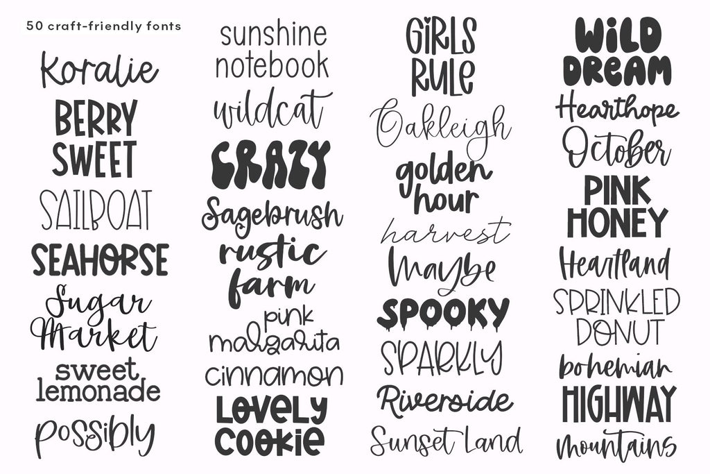 BIG Font Bundle | 50 Fonts for Crafters | Part 2 - So Fontsy